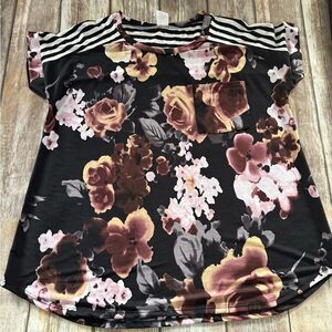 Floral Striped Women's Top